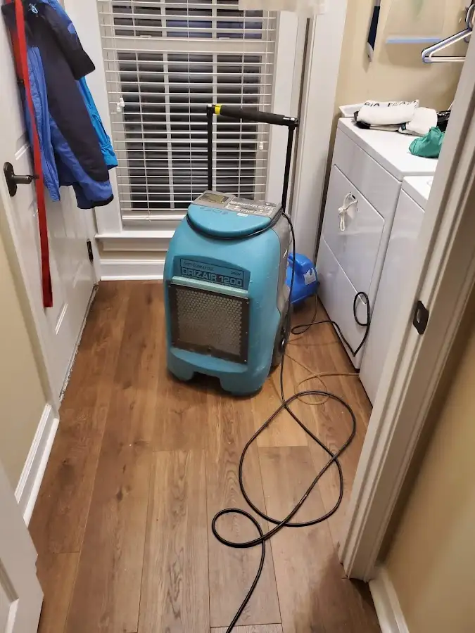 Commercial dehumidifier deployed for Flood Damage Cleanup in Inwood